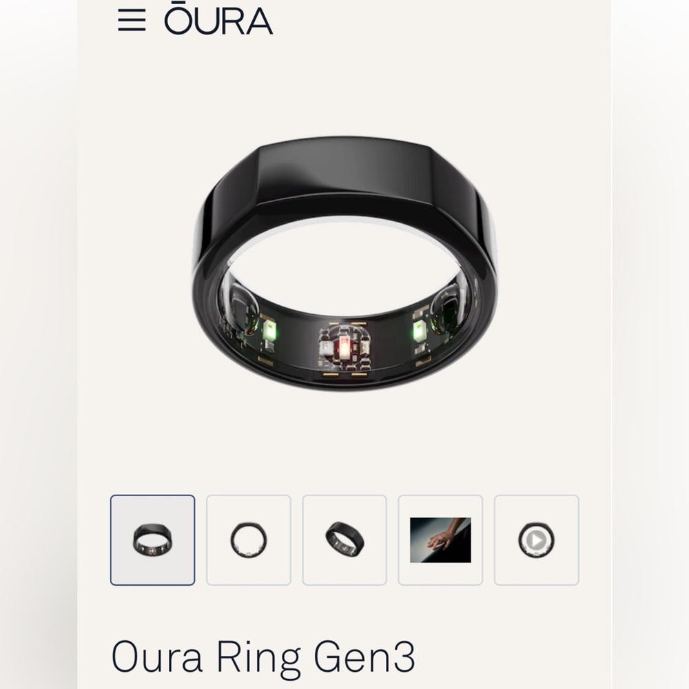 Oura Gen3 Heritage Black Ring with Charger - Size US9